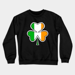 IRISH Flag Lucky Shamrock Clover - St Patricks Day Art Crewneck Sweatshirt